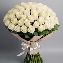 Букет 101 беля роза Белоснежка в Нальчике