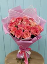15 Розовых роз Равель в Нальчике Букет 15 Розовых роз Равель в Нальчике